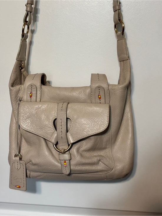 RADLEY LONDON Handbags - RADLEY LONDON Beige Leather Shoulder Bag with Ring Detail-Y2K Vintage
